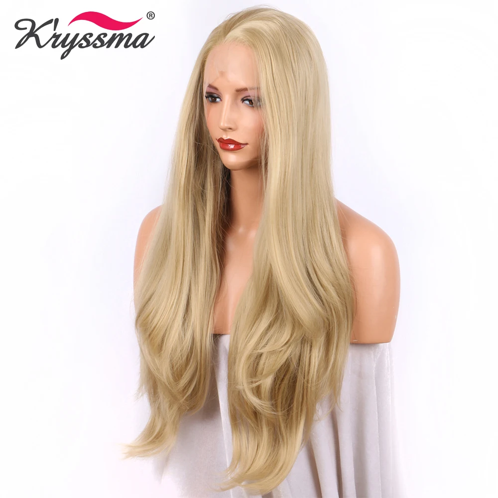 

Blonde Wigs for Black Women Synthetic Lace Front Wigs Long Wavy Heat Safe Fiber Hair Wig Free Part Glueless Hair