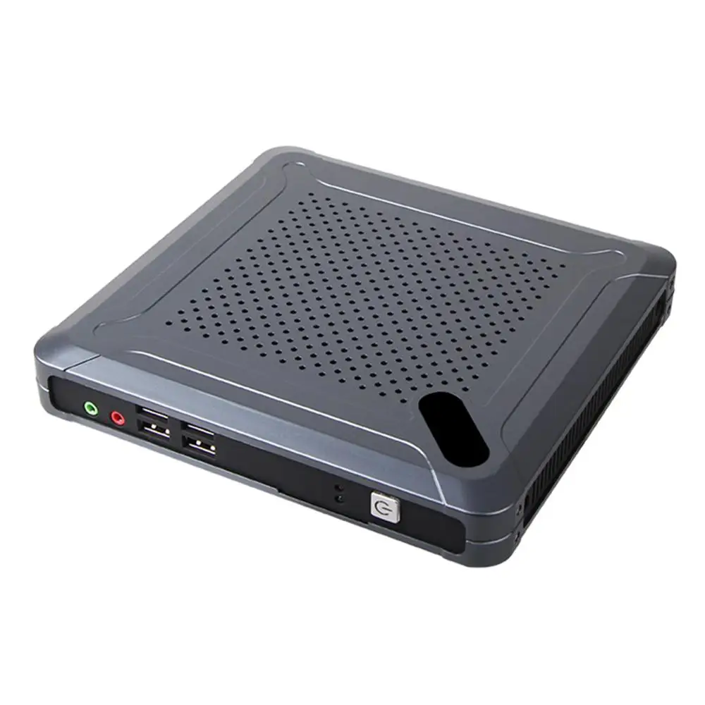 Безвентиляторный мини ПК настольный компьютер Intel Celeron J1800 Windows 10/Ubuntu [HUNSN BH06L]