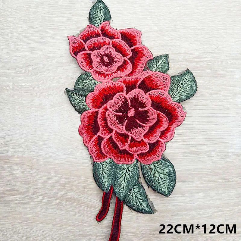 5 шт цвет вышивка аппликация красная Цветочная кружевная Нашивка Патч шитье на