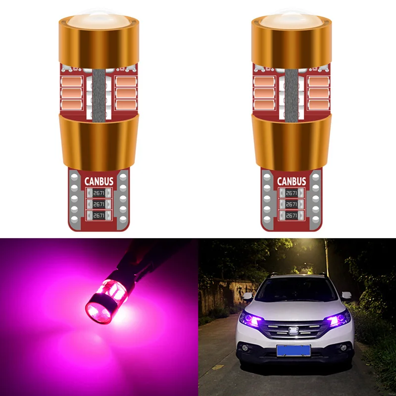 Purple 2x Canbus No Error T10 W5W светодиодный внутренний декоративный светильник Кристальный синий зеленый розовый фиолетовый индикаторный светильник 194 168 светодиодный лампы - Испускаемый цвет: Purple