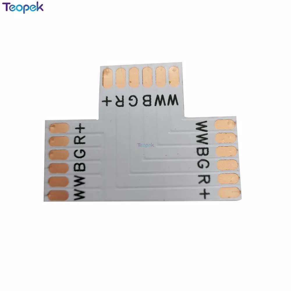 5 шт./лот 12 мм 6PIN RGB+ CCT L Тип/X Тип/T Форма без пайки Разъем для RGB CCT светодиодный 6 контактный разъем