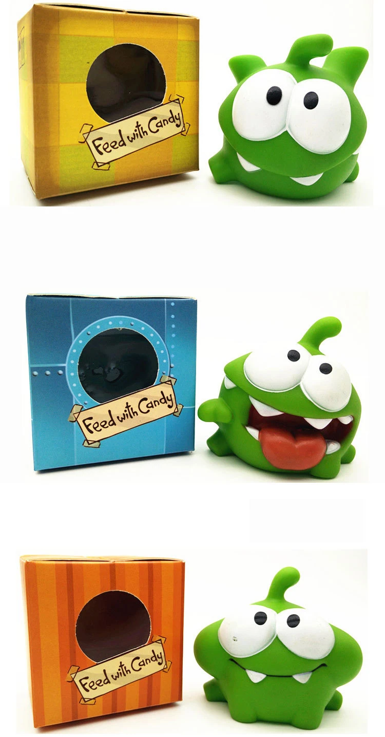 7 шт./лот, 7 см, om nom, лягушка, режущая веревка, фигурка, игрушки со звуком, новинка, в коробке, горячая распродажа, игрушки для детей, рождественский подарок