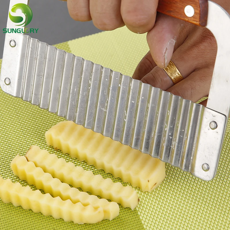 Stainless Steel Potato Slicer Vegetable Fruit Cutter Chips Wavy Edged Knife Cooking Tools Kitchen Gadget |