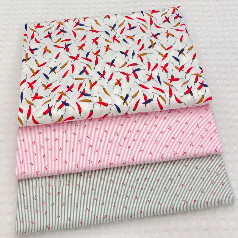 160 см ширина свежая Пряная полосатая хлопковая ткань с принтом Чили и вишни