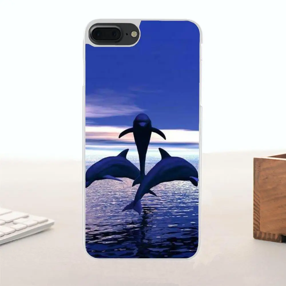 Танцевальный и прыгающий Дельфин для Apple iPhone 4 4S 5 5C SE 6 6S 7 8 Plus X Мягкий Силиконовый
