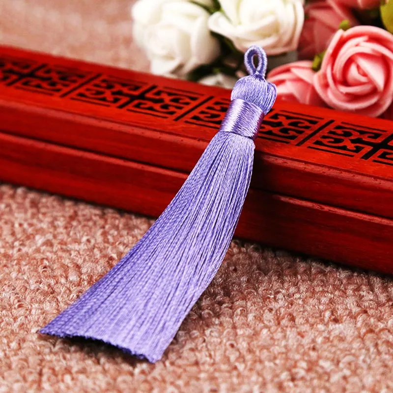 Light purple Горячая 1 шт ручной работы для закладки длинные шелковые кисточки DIY 8 см Высокое качество ремесла - Цвет: Light purple