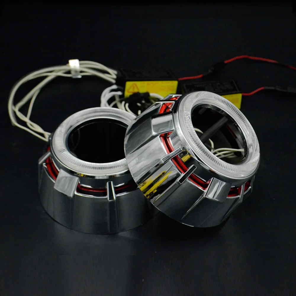 2,5 дюймов Мини HID Биксеноновые линзы проектора CCFL drl Светодиодный дневной светильник двойной ангельские глазки кожухи H1 H4 H7 стайлинга автомобилей изменить