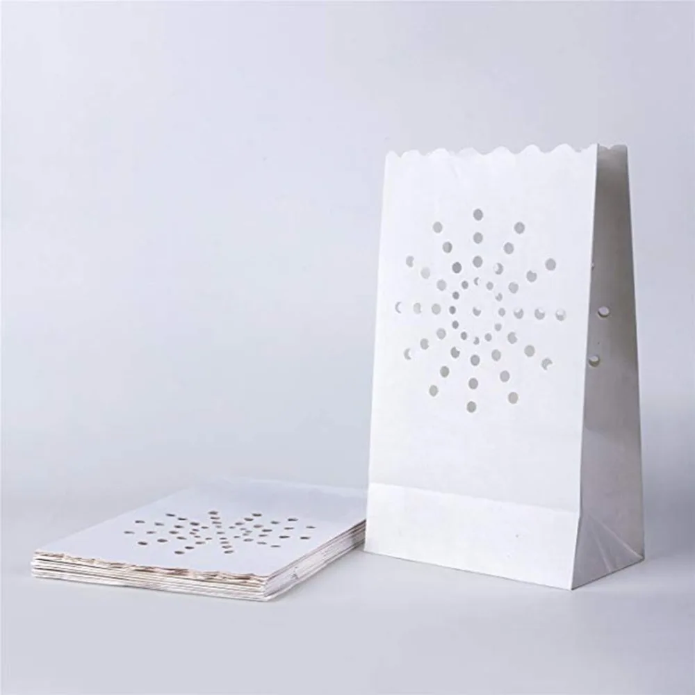 10 шт./компл. красивый солнечный держатель для чайной свечи Luminaria бумага прочная