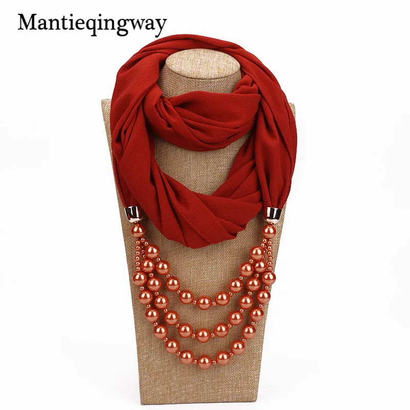 09 Mantieqingway шарфы с жемчугом ожерелья Длинные ожерелья бусы кулон шарф шейный кулон для женщин Bijoux дропшиппинг - Цвет: 09