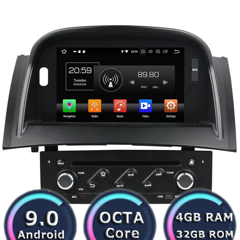 Автомобильный DVD-плеер Roadlover 7 дюймов Android 9 0 для Megane II 2004-2009 стерео GPS-навигация
