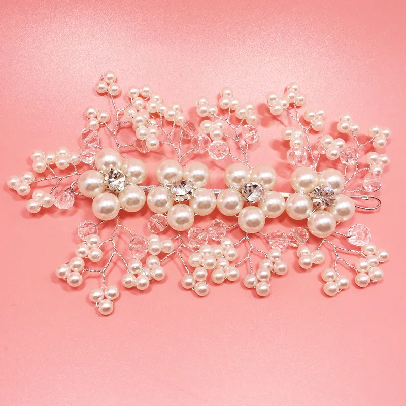 Bridal Pearl Headbands Wedding Hair Flower Decorations Women Crystal Hairband Party Prom Jewelry Accessories ML127 | Украшения и