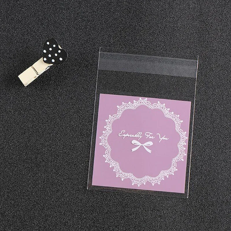 100 шт красочные милые бант самоклеющиеся OPP пластиковые конфеты печенья мешок для