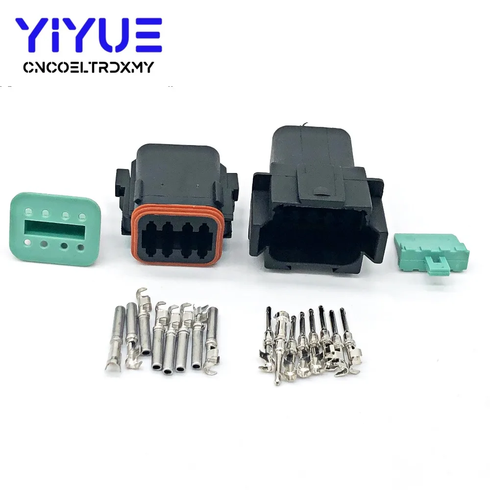 

10 Sets 8 Pin Female Male DT DT06-8S DT04-8P Black Vehicle Speed Accelerator Pedal Automotive Connector For Deutsch