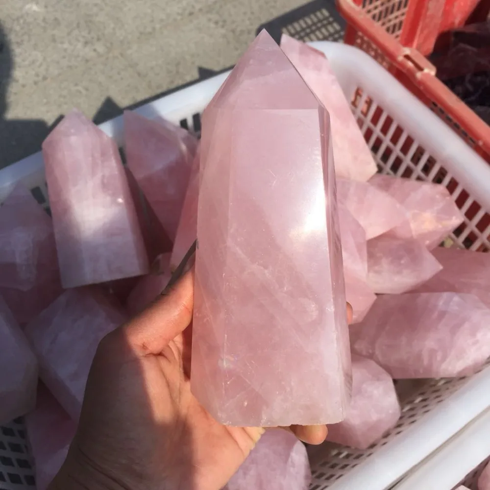 

about 1kg natural mineral pink rose quartz Crystal gemstone wand meditation reiki healing crystal stone specimen home decor