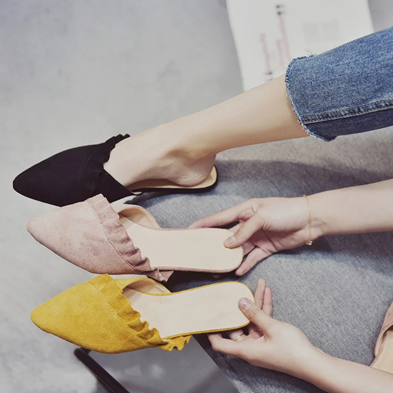 Прямая поставка женские тапочки женская обувь на плоской подошве слипоны модная