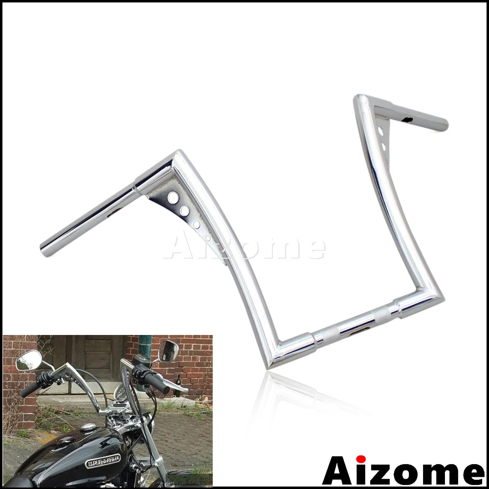 Хромированная 12 дюймовая подвесная вешалка Z Bars 1 1/4 &quot руль для Harley Softail Dyna FLST FXST