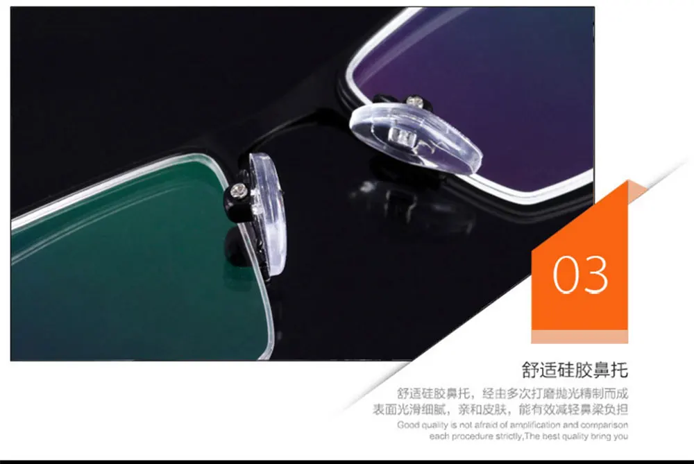 Голубые деловые мужские Полуободковые рекламные очки с оправой из сплава