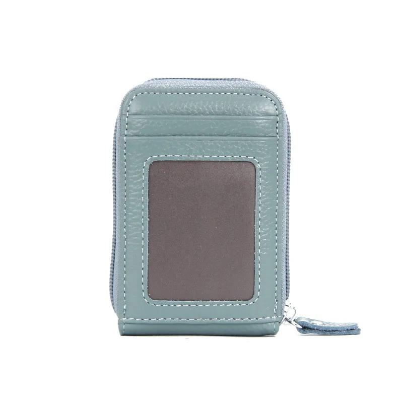 Linen blue Унисекс визитница кошелек из натуральной кожи чехол для кредитных карт ID Держатели кошелек обложка паспорта кошелек - Цвет: Linen blue