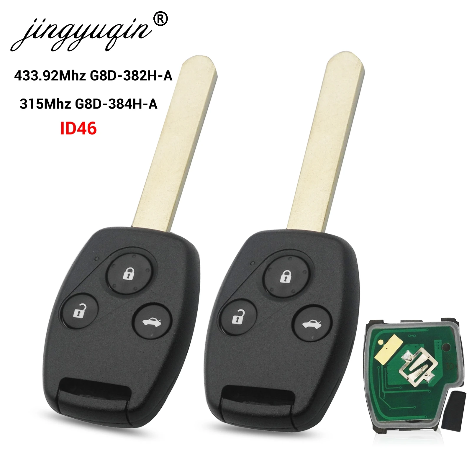 Jingyuqin 315 МГц/433,92 МГц дистанционный ключ для Honda для Accord Element CR-V HR-V City Odyssey Civic Car 2/3B G8D-382H-A G8D-384H-A