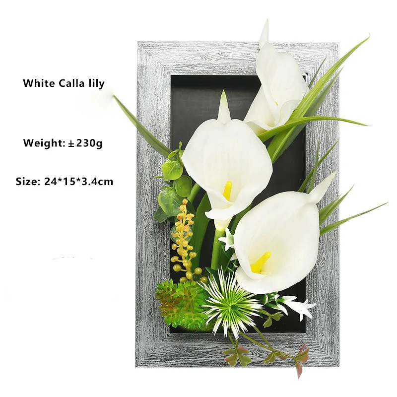 White Calla lily 3D Искусственные растения, декоративные стерео искусственные цветы, настенные наклейки, Винтажные Украшения, искусственные растения, настенная художественная рамка - Цвет: White Calla lily