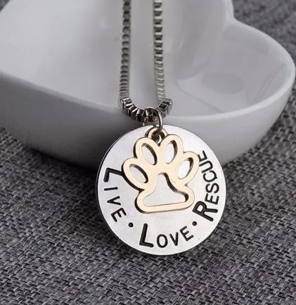 Лидер продаж любимая собака Живая любовь бирка с принтом в виде лап для спасения