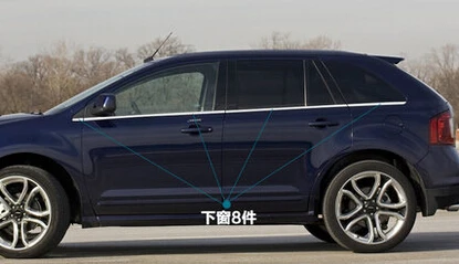 Lsrtw2017 304 нержавеющая сталь окна автомобиля хром планки для ford edge 2008 2009 2010 2011 2012 2013 1st поколения - Название цвета: 8 pcs trims 1