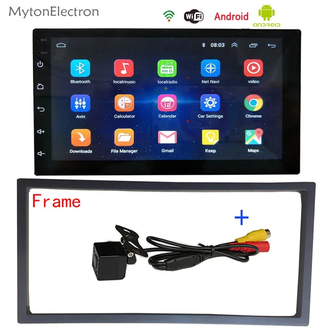 Автомобильный мультимедийный плеер 2DIN с сенсорным экраном 7 дюймов Android Bluetooth GPS Wi