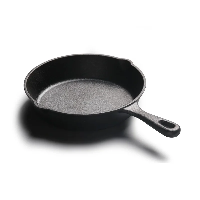 2019 предварительно приправленная черная чугунная сковорода 16 см с силиконовой