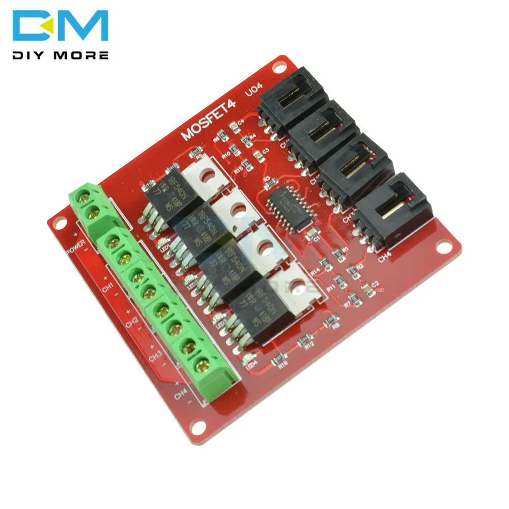 Четырехканальная 4 канальная Кнопка MOSFET IRF540 V4.0 + модуль переключателя для Arduino