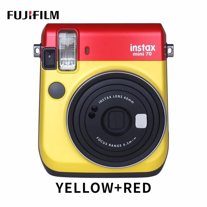 Yellow Red 6 цветов Блокировка Fujifilm Instax Mini 70 мгновенная фотокамера красный черный синий желтый белый золотой - Цвет: Yellow Red
