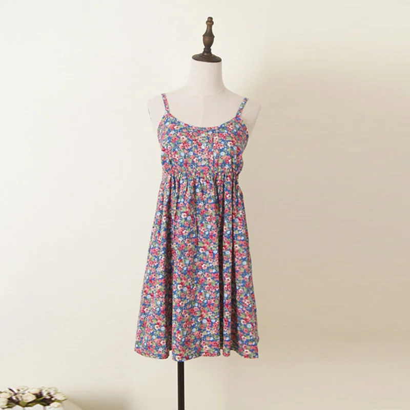 MYDC Mori Girl Summer Dress 2018 100% Cotton Vestidos Women Sweet Spaghetti Strap Casual mini Beach Floral 21-40 | Женская одежда