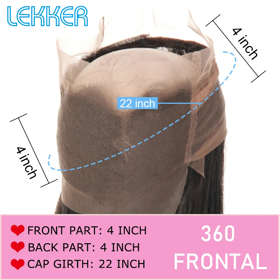 Прямые бразильские пряди волос Lekker 3 4 с 360 кружевными накладками для чернокожих