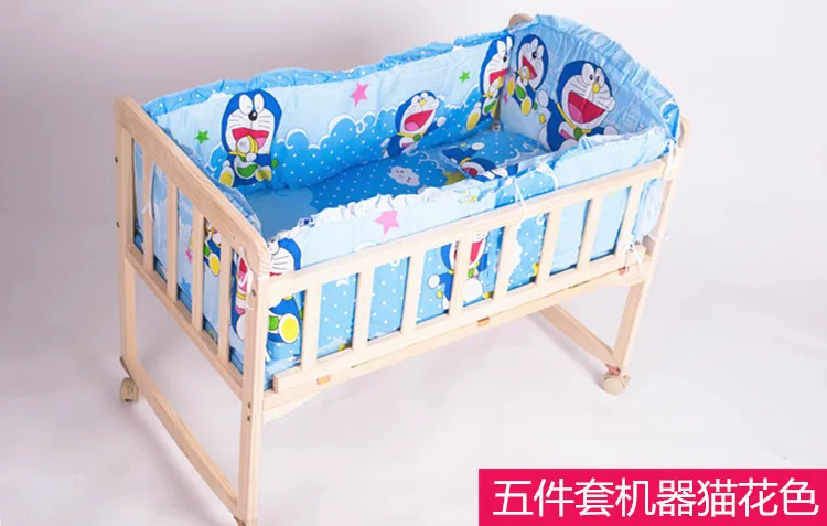 Doraemon 5 шт./компл. Детский Комплект постельного белья 120*65 см хлопок кроватки комплект бамперы для автомобиля подушки детские матрас сзади детская постельное белье Минни - Цвет: Doraemon