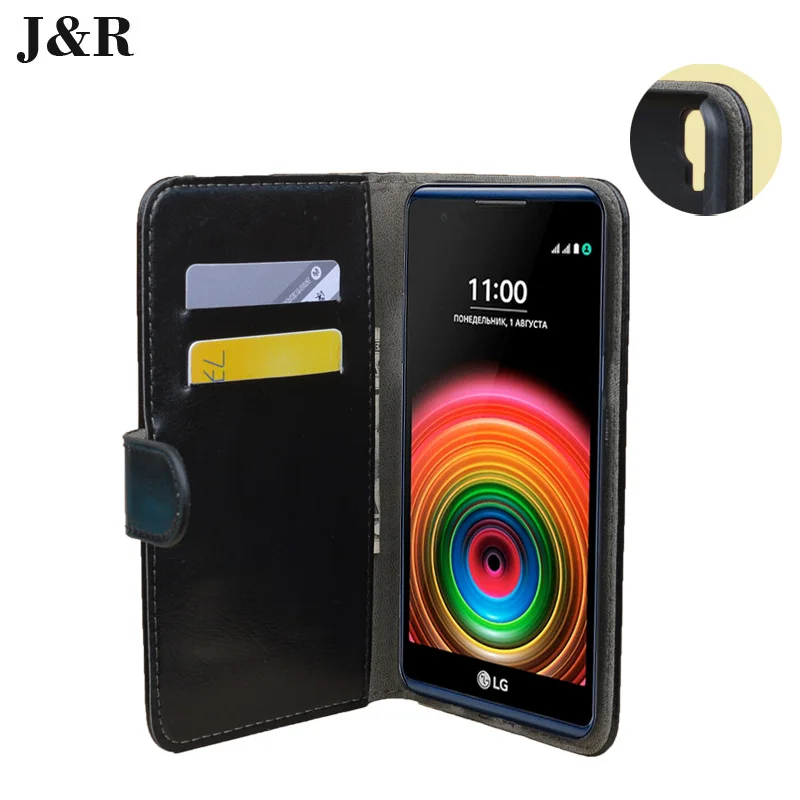 J & R для LG X стиль чехол кожаный телефона K200DS Кожа Книга Стиль откидной Чехол Kicktand
