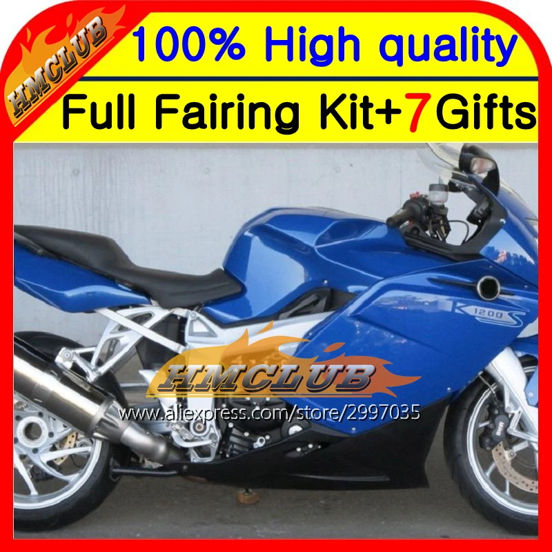 

Body Blue black For BMW K1200S 05-08 K1200 S K 1200 S 1HM14 K1200S 05 06 07 08 2005 2006 2007 2008 Gloss blue K-1200 Fairing