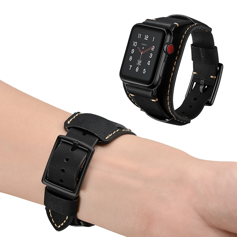 Новейший браслет из натуральной кожи ремешок для Apple Watch Series 1 2 3 iWatch 38 мм 42 Ремешки