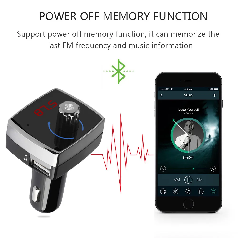 Автомобильный MP3 плеер Bluetooth FM передатчик беспроводной A2DP музыкальный громкой