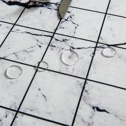 

Marble pattern Tablecloth waterproof christmas tablecloth For Kitchen Dining white plaid Round Table Cloth Home Decor