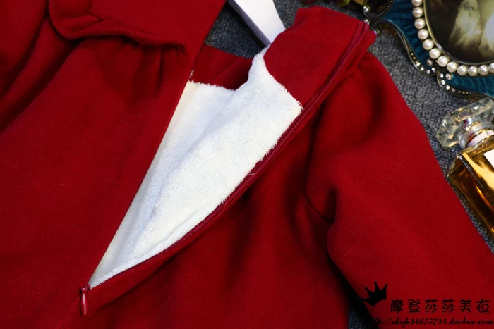 Новинка Зима 2020 бархатное теплое платье с длинным рукавом для девочек детское