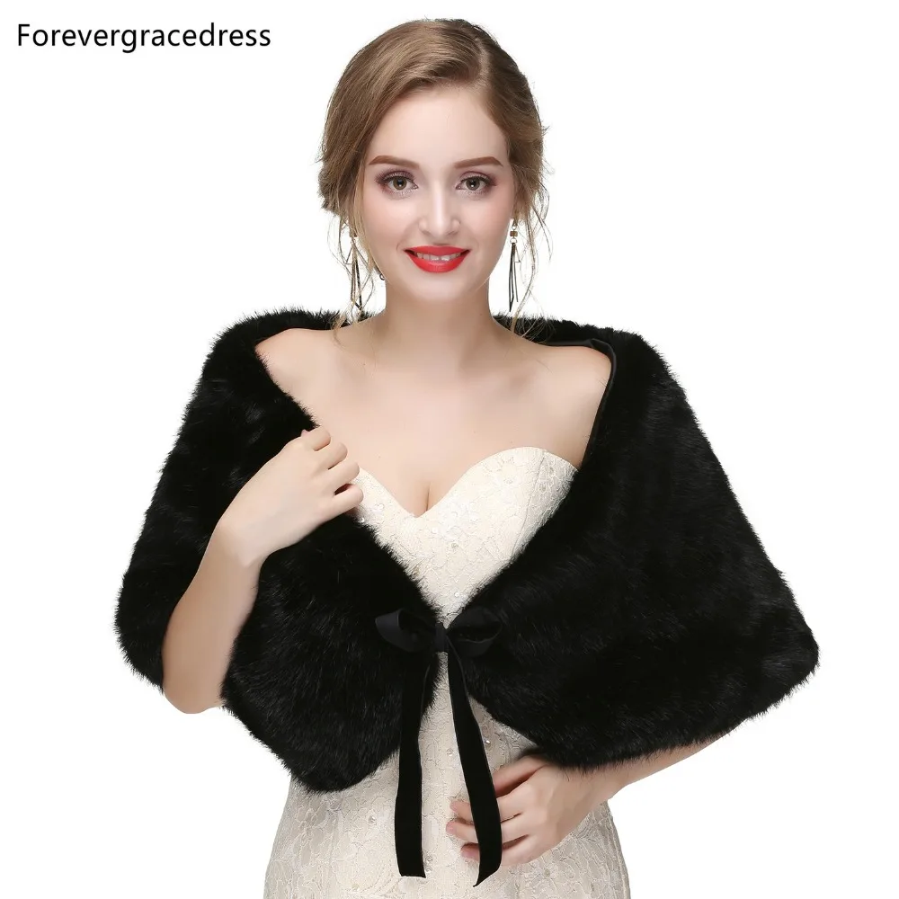 

Forevergracedress 2019 Elegant Soft Autumn Winter Faux Fur Bride Wedding Wraps Bolero Jackets Bridal Coats Shawls Scarves PJ458