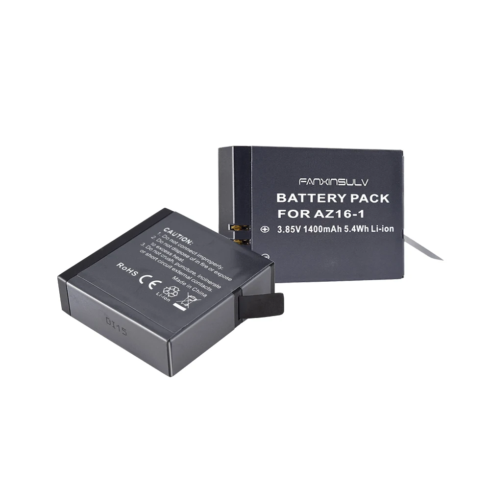 3 x AZ16 1 батарея AZ16-1 + батарейный блок для Xiaomi Yi 2 4K 360 VR оригинальная Экшн-камера Xiao Mi