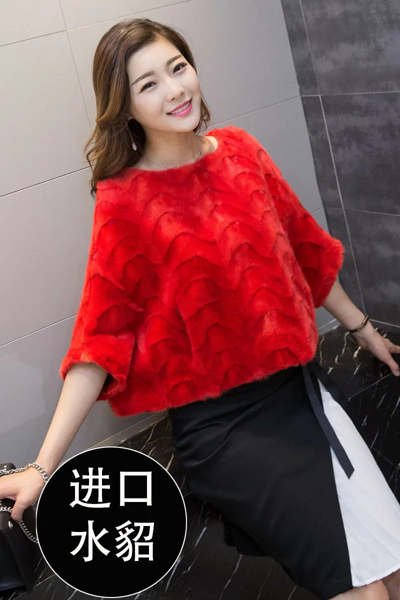 Импортная короткая шуба из меха норки женское цельное Норковое Пальто шаль на