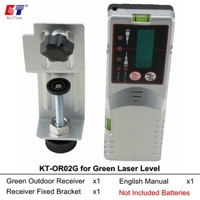 Green Laser Receiver KaiTian детектор для зеленого лазерного уровня 532nm роторный лазерный уровень Открытый приемник с точностью обнаружения роторный лазерный сигнал 50 м - Цвет: Green Laser Receiver