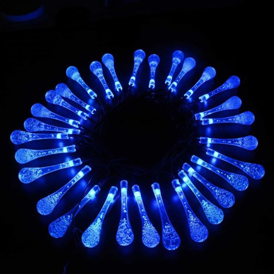1 6 м 30 led солнечный светильник для патио, газон, гирлянда, фея, капля воды, для улицы, солнечные светодиодные садовые, вечерние, декоративные лампы, водонепроницаемый - Испускаемый цвет: 1