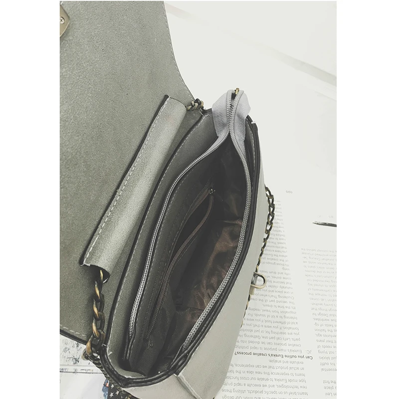 2017 Новых женщин способа сумка скраб цепи мешок Нубук небольшой сумки через плечо