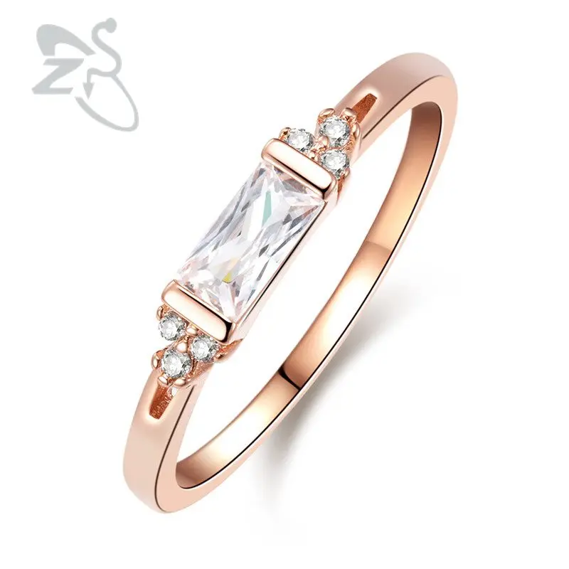 

ZS Rose Gold Wedding Rings for Women cz Engagement Ring for Women AAA Zircon Rings Female Anel Austrian Crystals Jewelry Anillos