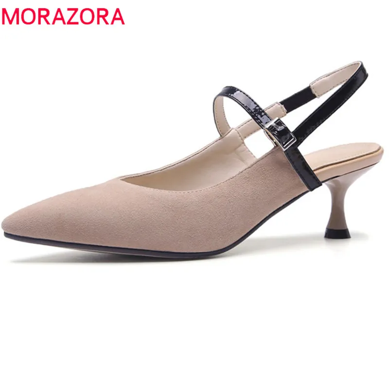 MORAZORA/2018 г. новое поступление женские босоножки замша летняя обувь повседневная с