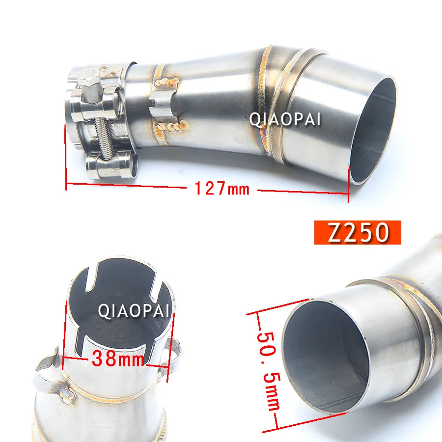 

Motorcycle Exhaust Middle Pipe Stainless Steel Connect Link Pipe For Kawasaki Z250 250 Ninja 250 Ninja 300 Moto Accessories