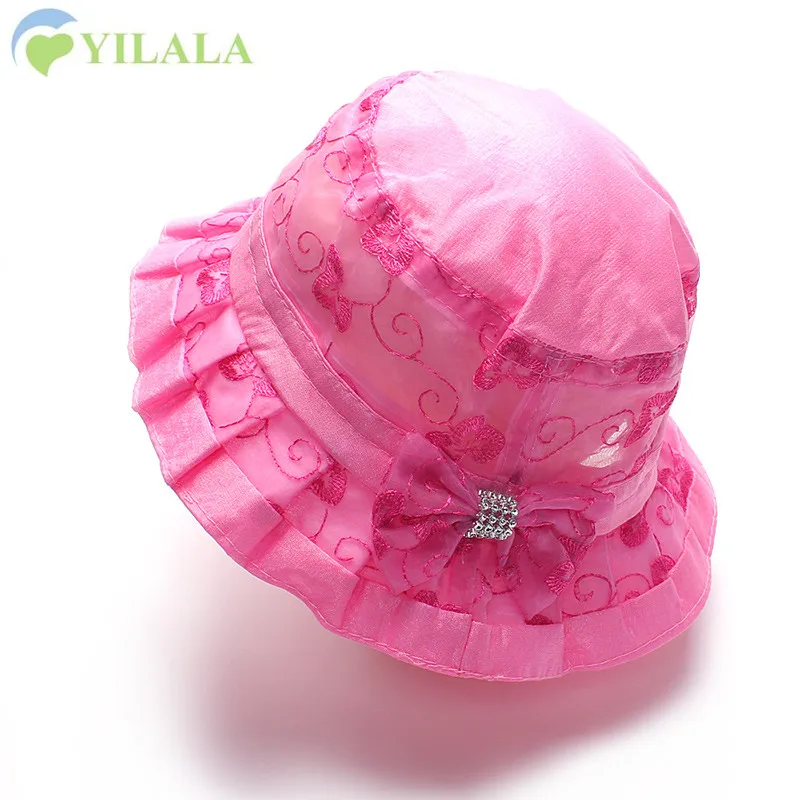 Милая шляпа с бантом для маленьких девочек Панама летняя солнцезащитная Кепка