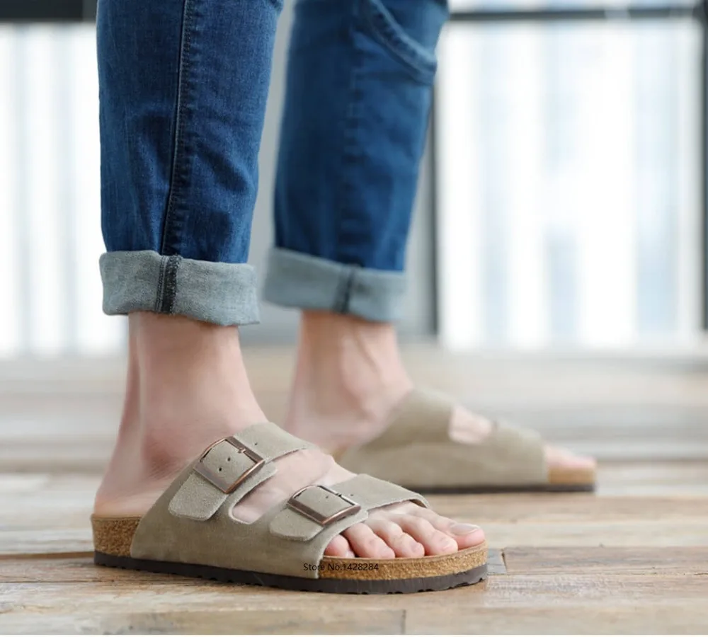 Xiaomi/Новинка; youpin Aishoes; мужские летние модные крутые пробковые сандалии; мягкие пляжные сандалии из воловьей кожи; повседневные Нескользящие пробковые шлепанцы